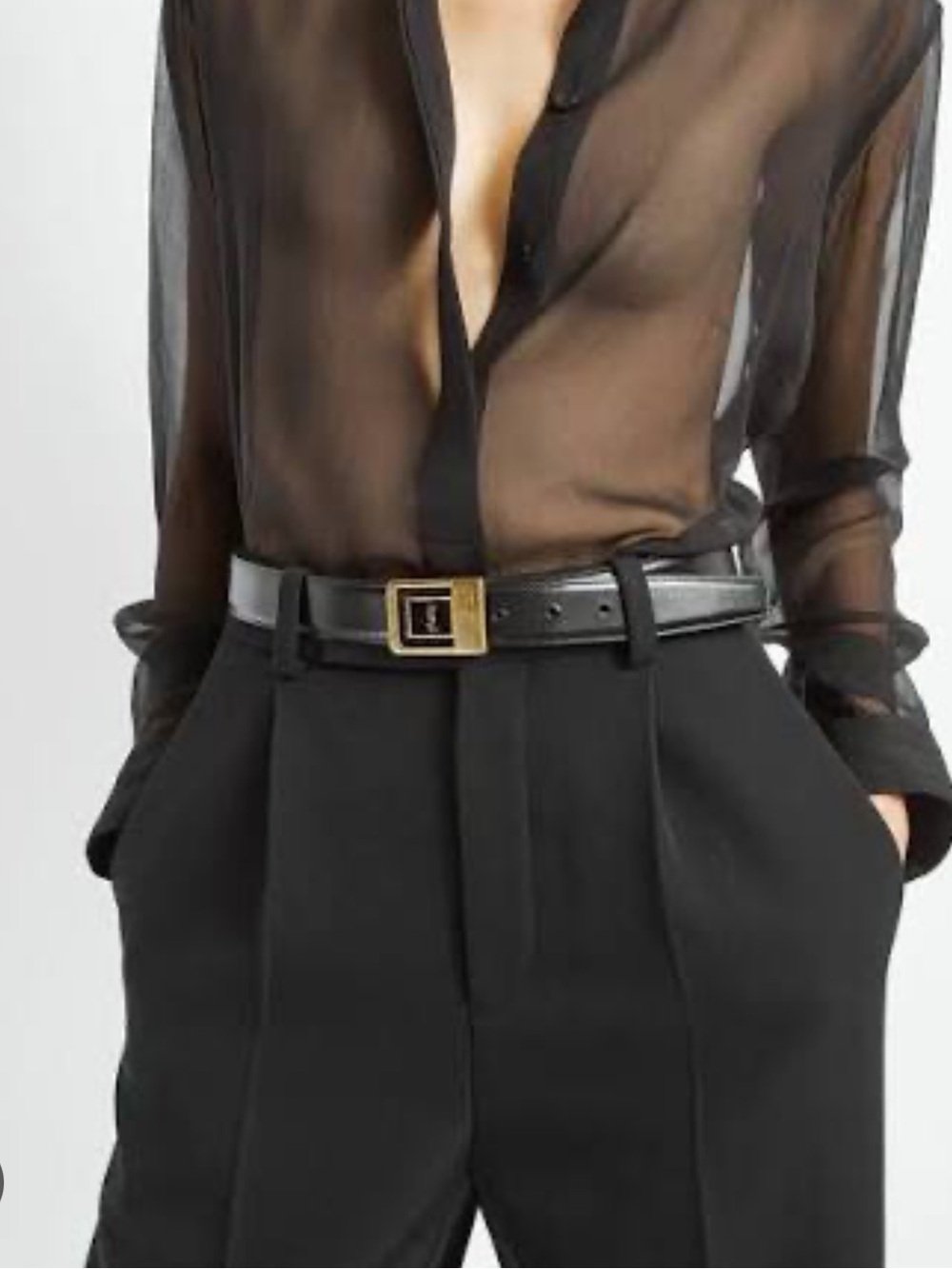 YSL YVES SAINT LAURENT LA 66 BUCKLE BELT